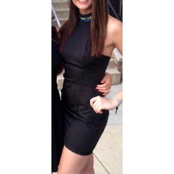 Forever 21 Dresses & Skirts - jeweled high neck open back black dress